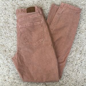 Salmon pink corduroy mom jeans